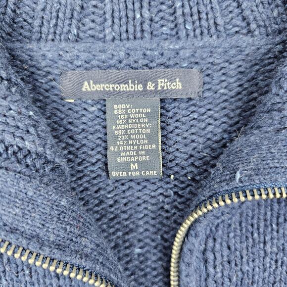 Vintage Abercrombie & Fitch Sweater Womens Medium Y2K Floral Zip Cardigan Preppy - Picture 2 of 6